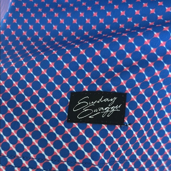 Sunday Swagger Men's Blue Gradient Polo Shirt - Picture 3 of 5